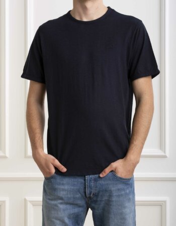 SUN68-T-SHIRT ROUND BOTTOM-SNT34118 NAVY