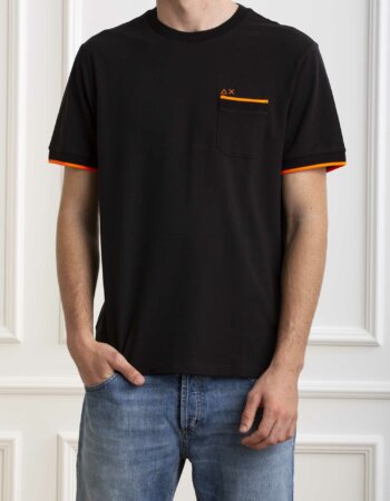 SUN68-T-SHIRT PE SMALL STRIPES-SNT34124 NERO
