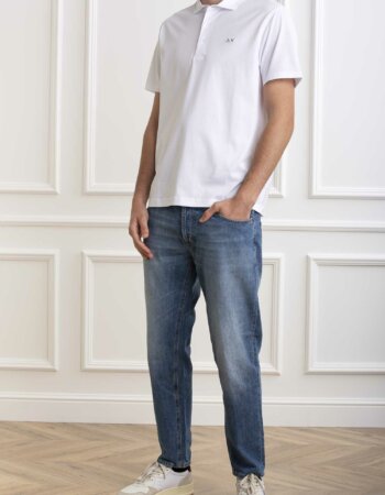 SUN68-T-SHIRT POLO-SNT34130 BIANCO