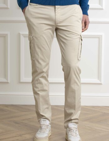 TELERIA ZED-PANTALONE CARGO UOMO-TZNEWLEGENDCY ECRU