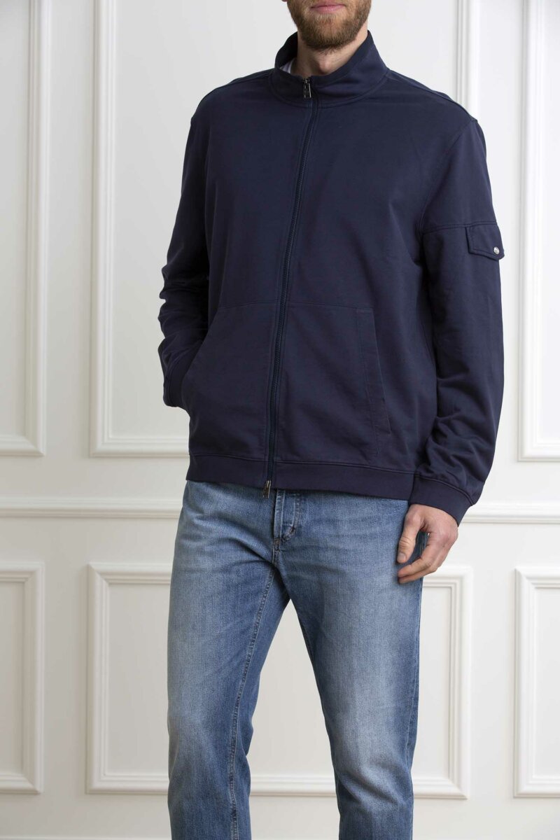 WOOLRICH-FELPA EXTRA LIGHT FULL-ZIP-WLWOSW0231MRUT3688 BLUE M
