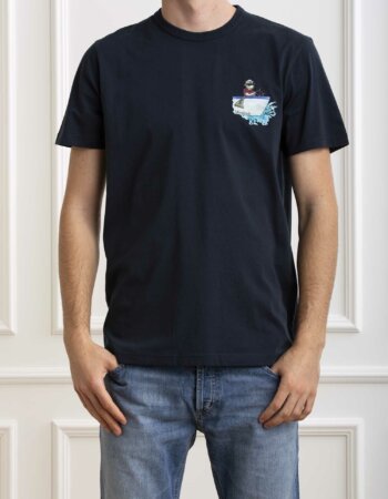 WOOLRICH-T-SHIRT ANIMATED SHEEP-WLWOTE0128MRUT2926 MELTONBLUE