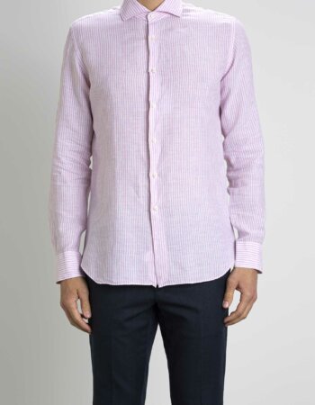 XACUS-CAMICIA LINO RIGA-XA41225722 ROSA