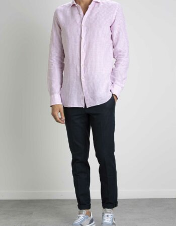 XACUS-CAMICIA LINO RIGA-XA41225722 ROSA
