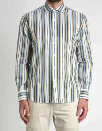 XACUS-CAMICIA TAYLOR RIGHE-XA41240748 AZZURRO
