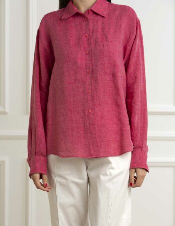XACUS-CAMICIA LINO TU-XA65112DALIA1109 CORALLO