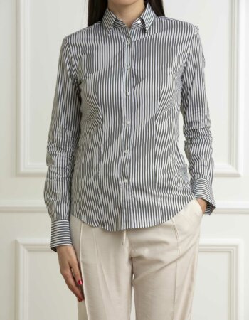 XACUS-CAMICIA RIGHE COT. ELAST.-XA65225SARA1101 VERDE