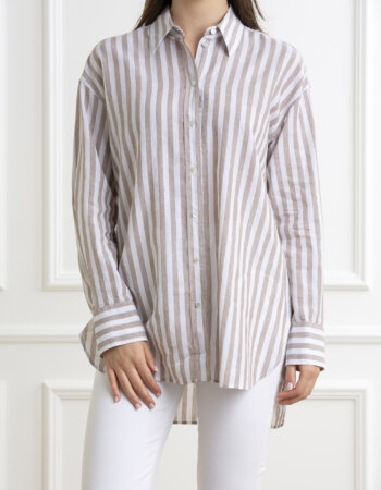 XACUS-CAMICIA LINO TESSA RIGA-XA65227TESSA6139 SAND
