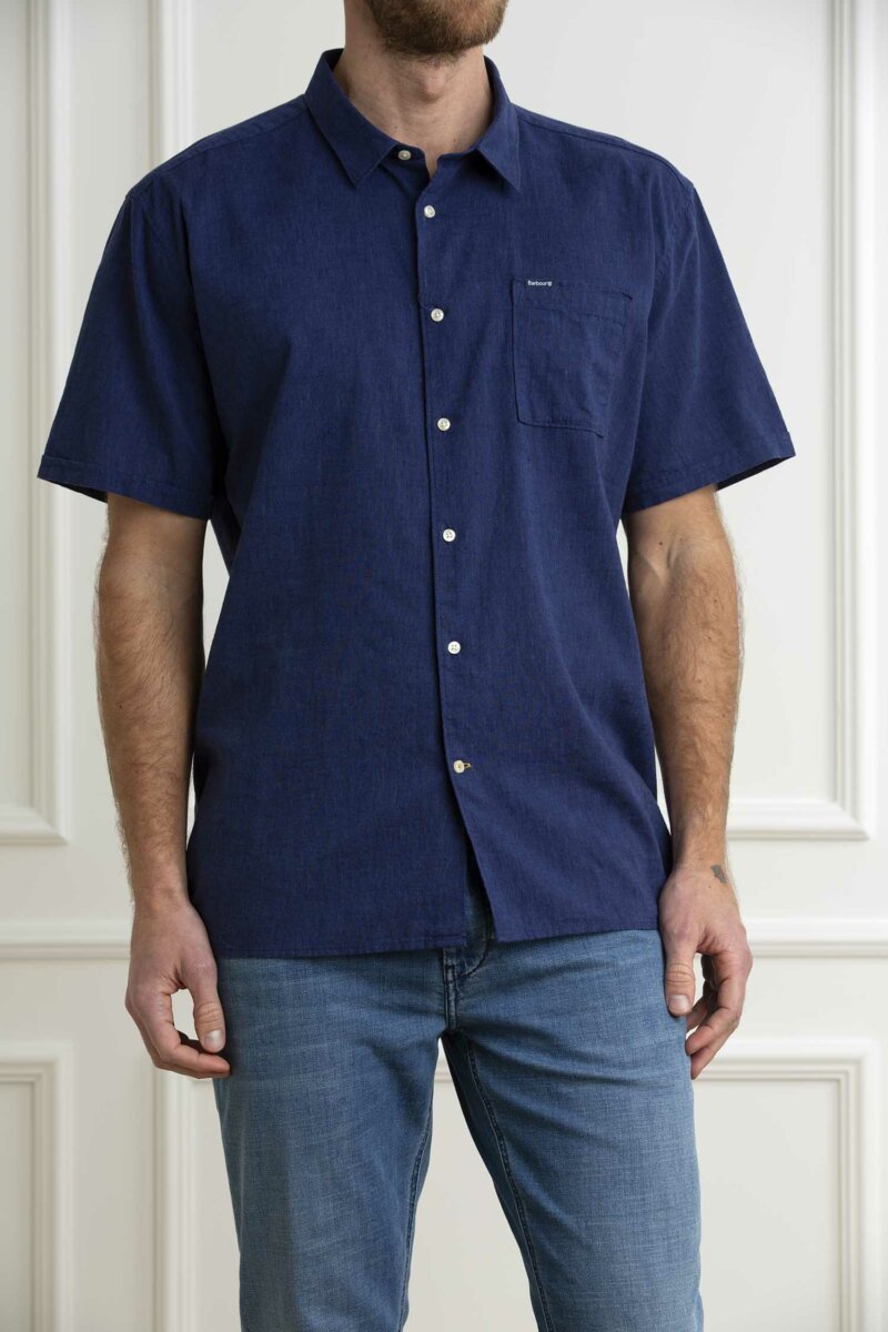 BARBOUR-CAMICIA NELSON S/S-BBMSH5093MSH INDIGO