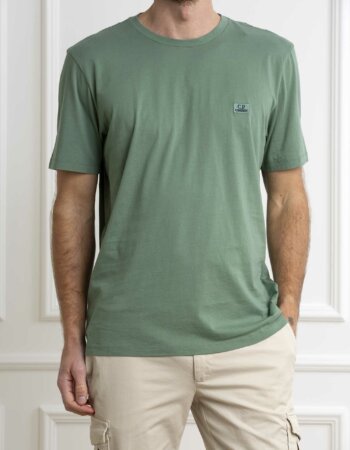 CP COMPANY-JERSEY LOGO T-SHIRT-CPMTS068A005100W GREEN
