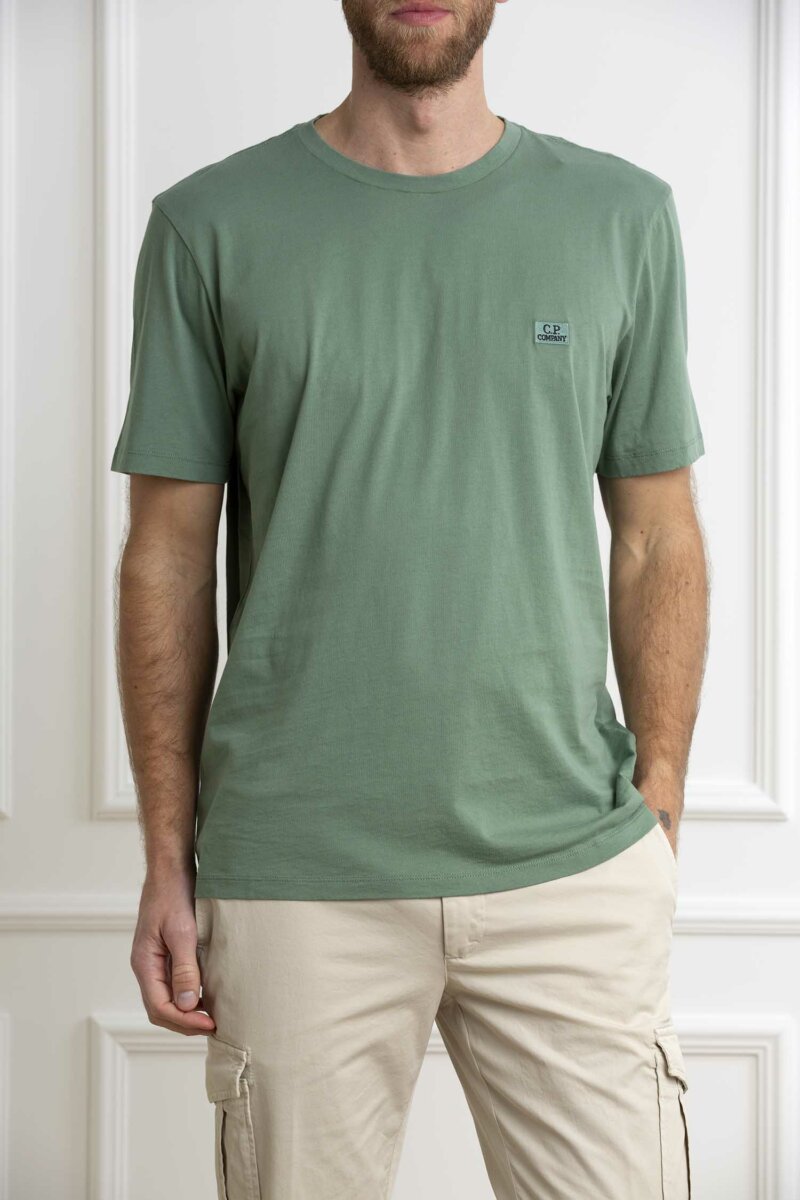 CP COMPANY-JERSEY LOGO T-SHIRT-CPMTS068A005100W GREEN