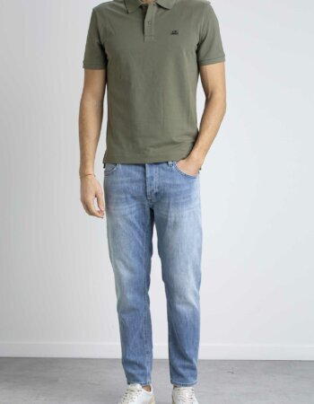 CP COMPANY-POLO STRETCH PIQUET STRIPED-CPPL098A005263W BRONZE