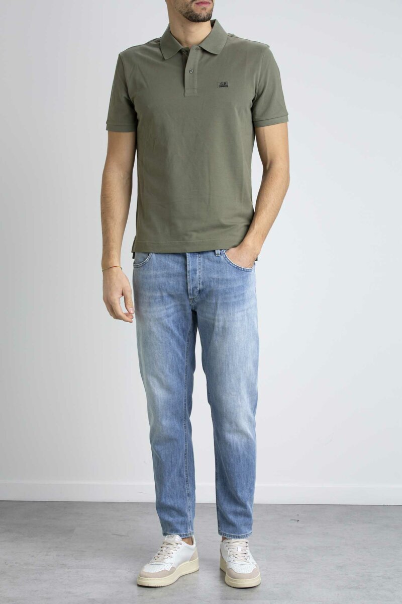 CP COMPANY-POLO STRETCH PIQUET STRIPED-CPPL098A005263W BRONZE