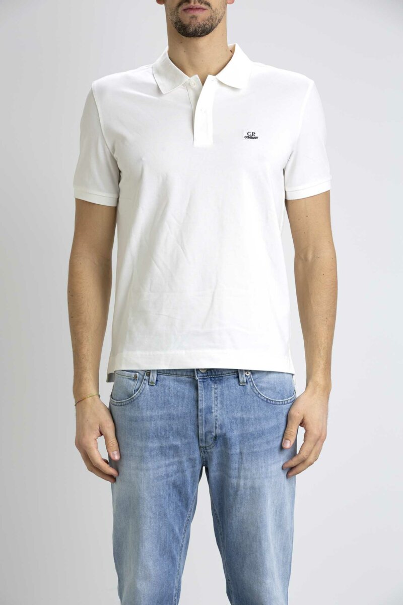CP COMPANY-POLO STRETCH PIQUET STRIPED-CPPL098A005263W WHITE