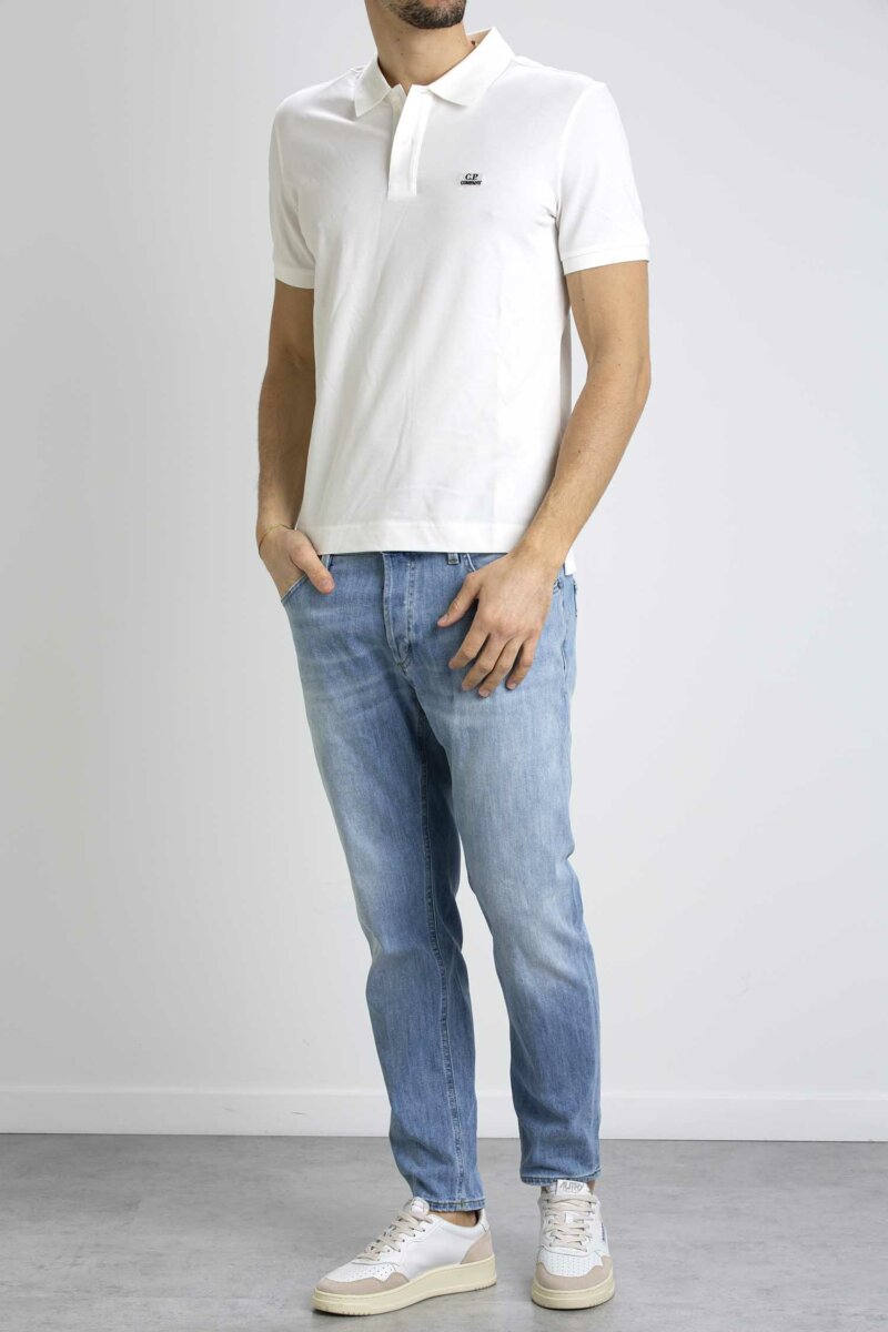 CP COMPANY-POLO STRETCH PIQUET STRIPED-CPPL098A005263W WHITE