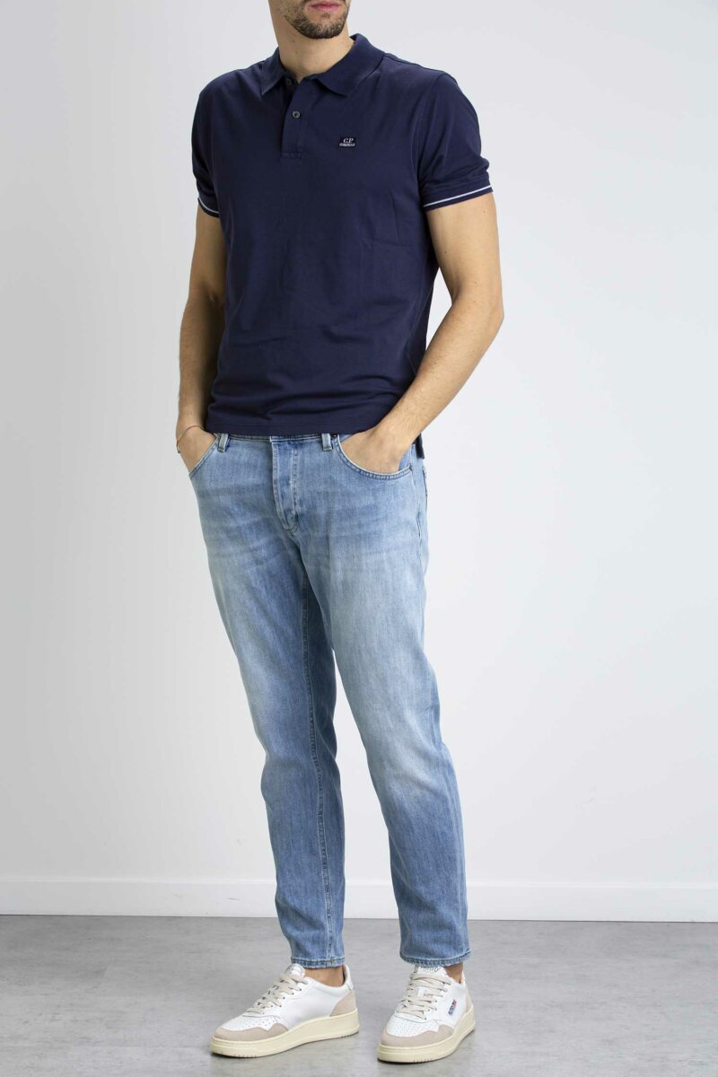 CP COMPANY-POLO TACTING PIQUET LOGO-CPPL253A006263G BLUE
