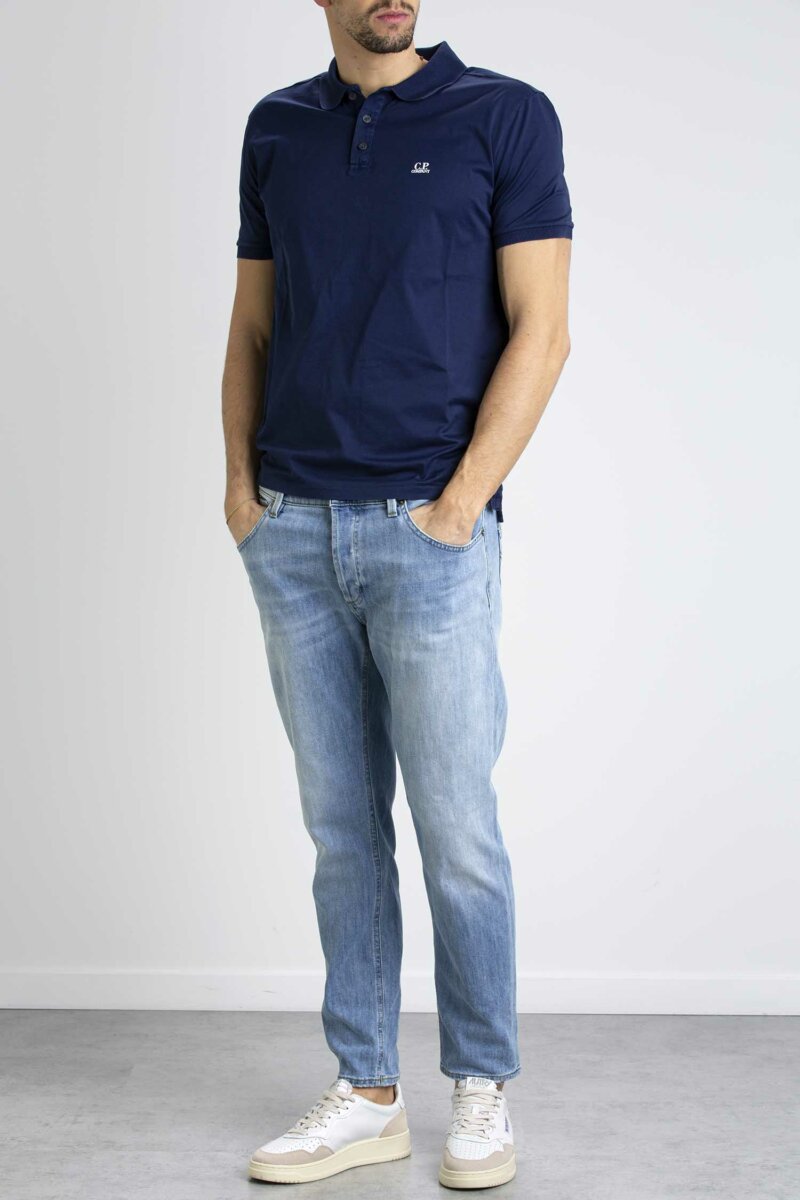 CP COMPANY-POLO MERCERIZED JERSEY TWISTED-CPPL255A006374G BLUE