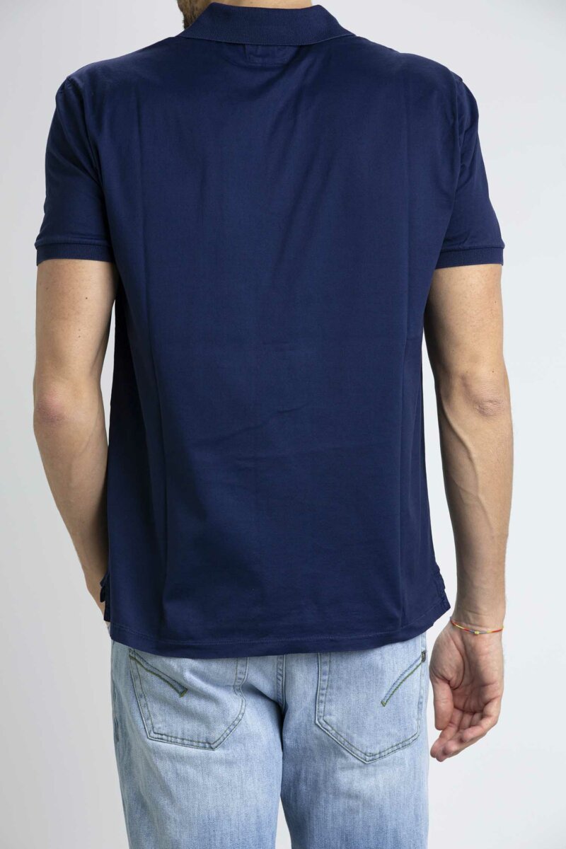CP COMPANY-POLO MERCERIZED JERSEY TWISTED-CPPL255A006374G BLUE