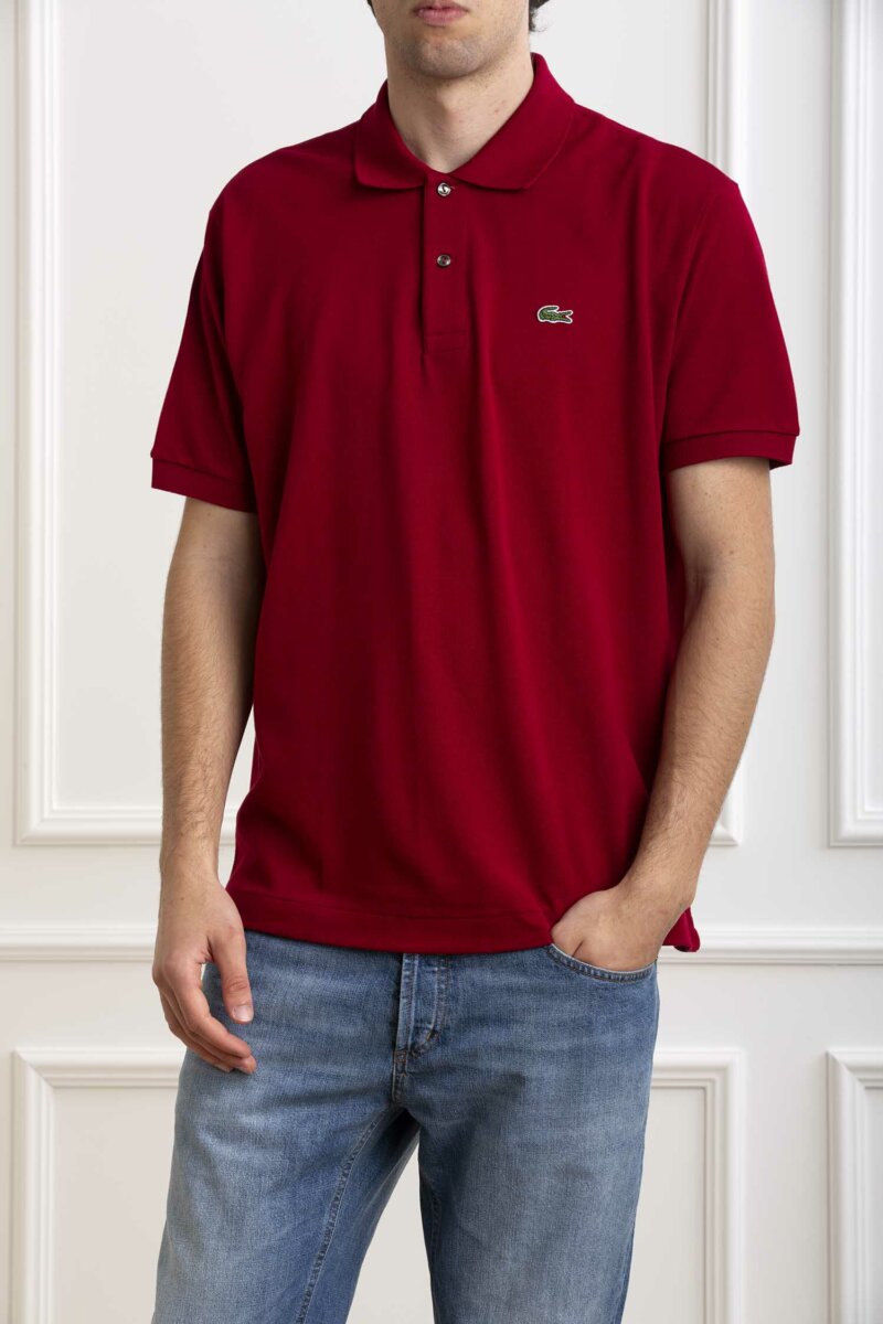 LACOSTE-POLO MANICA CORTA-LC1212P4 BORDO