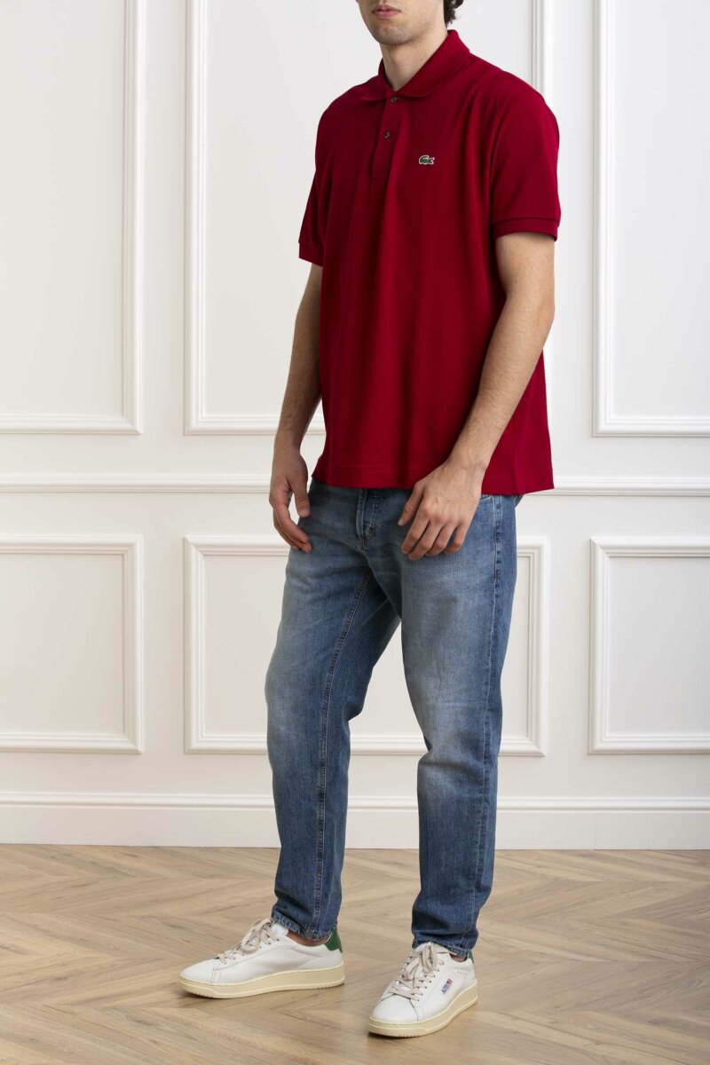LACOSTE-POLO MANICA CORTA-LC1212P4 BORDO