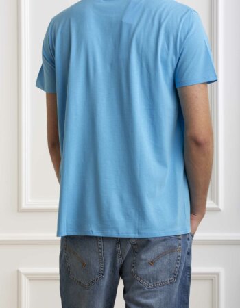 LACOSTE-T-SHIRT GIRO PIMA-LCTH6709P4 AZZURRO