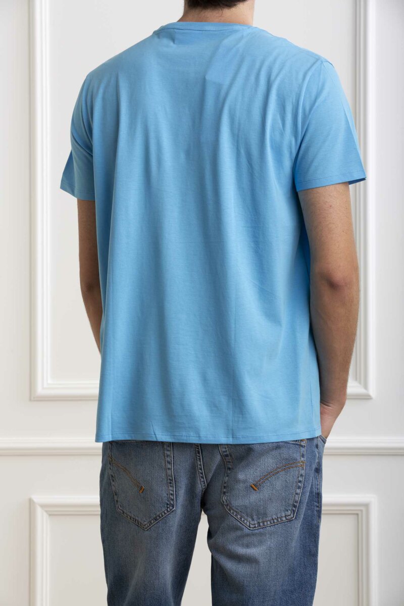 LACOSTE-T-SHIRT GIRO PIMA-LCTH6709P4 AZZURRO