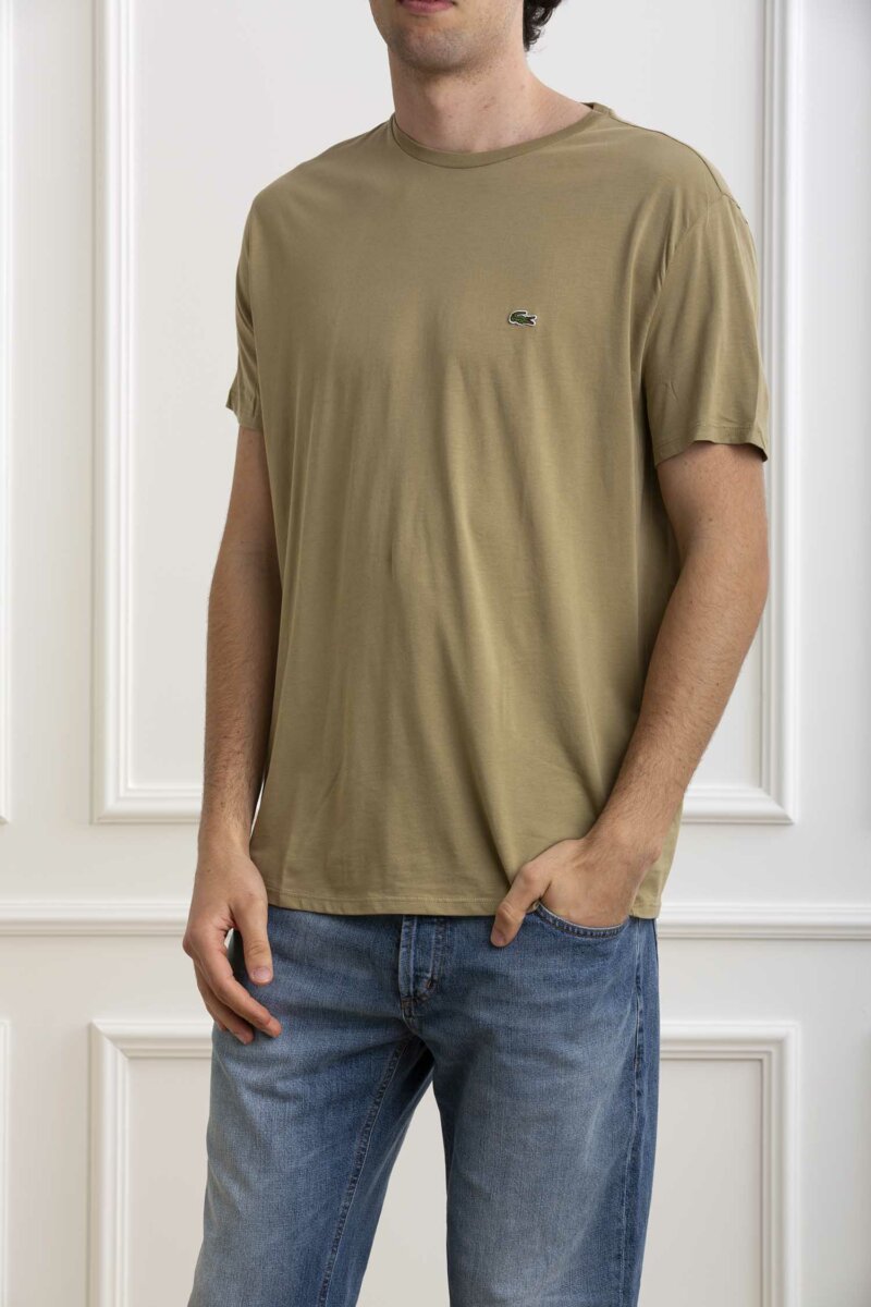 LACOSTE-T-SHIRT GIRO PIMA-LCTH6709P4 KAKI