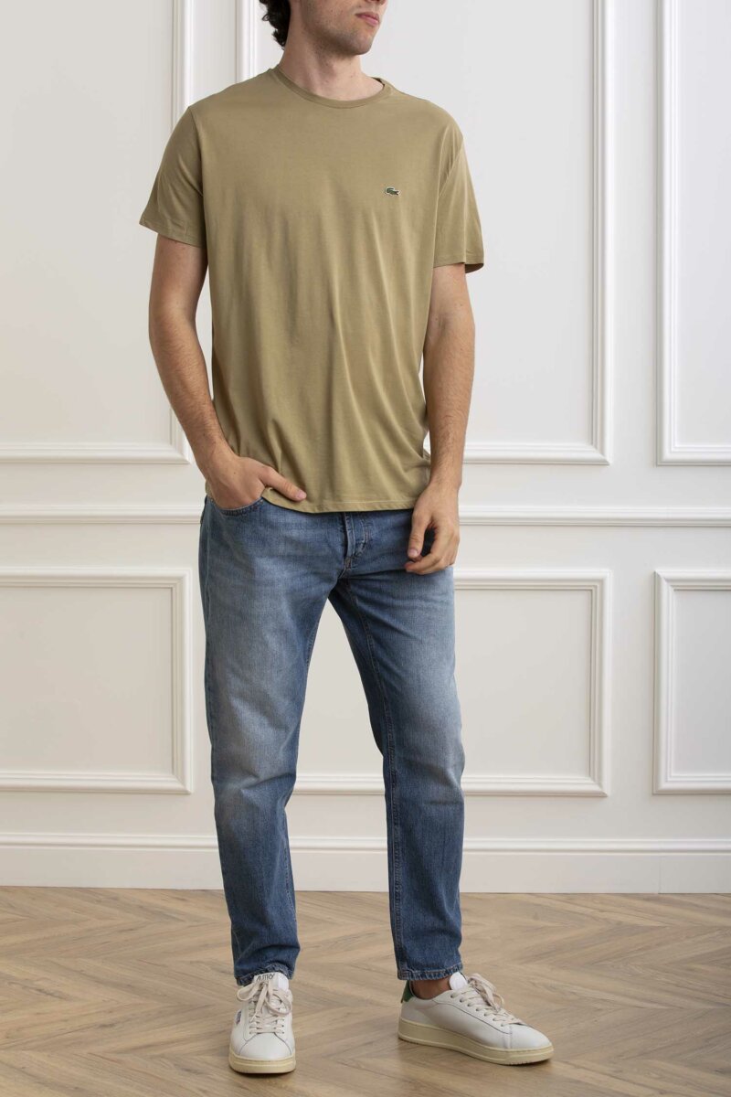 LACOSTE-T-SHIRT GIRO PIMA-LCTH6709P4 KAKI