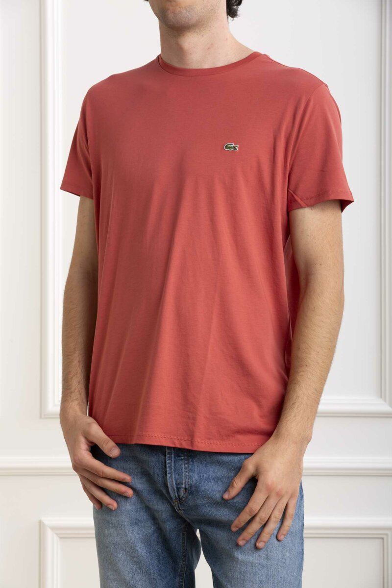LACOSTE-T-SHIRT GIRO PIMA-LCTH6709P4 ROSSO