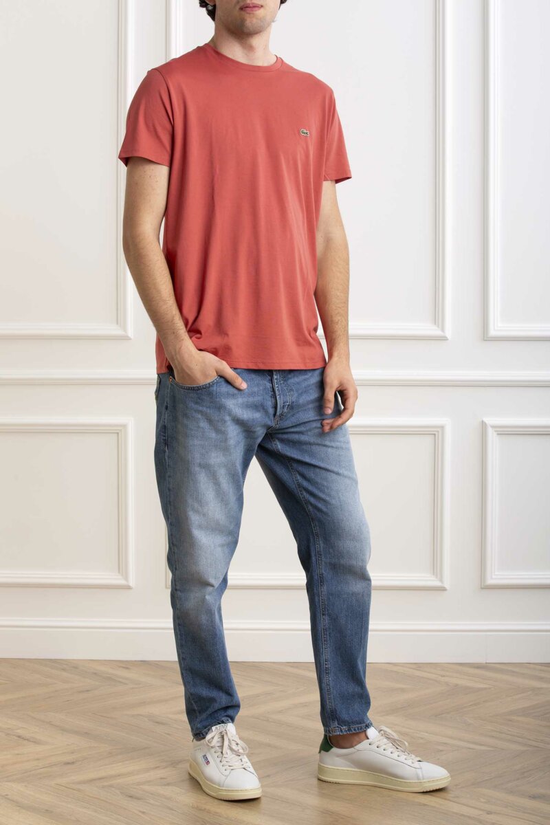 LACOSTE-T-SHIRT GIRO PIMA-LCTH6709P4 ROSSO