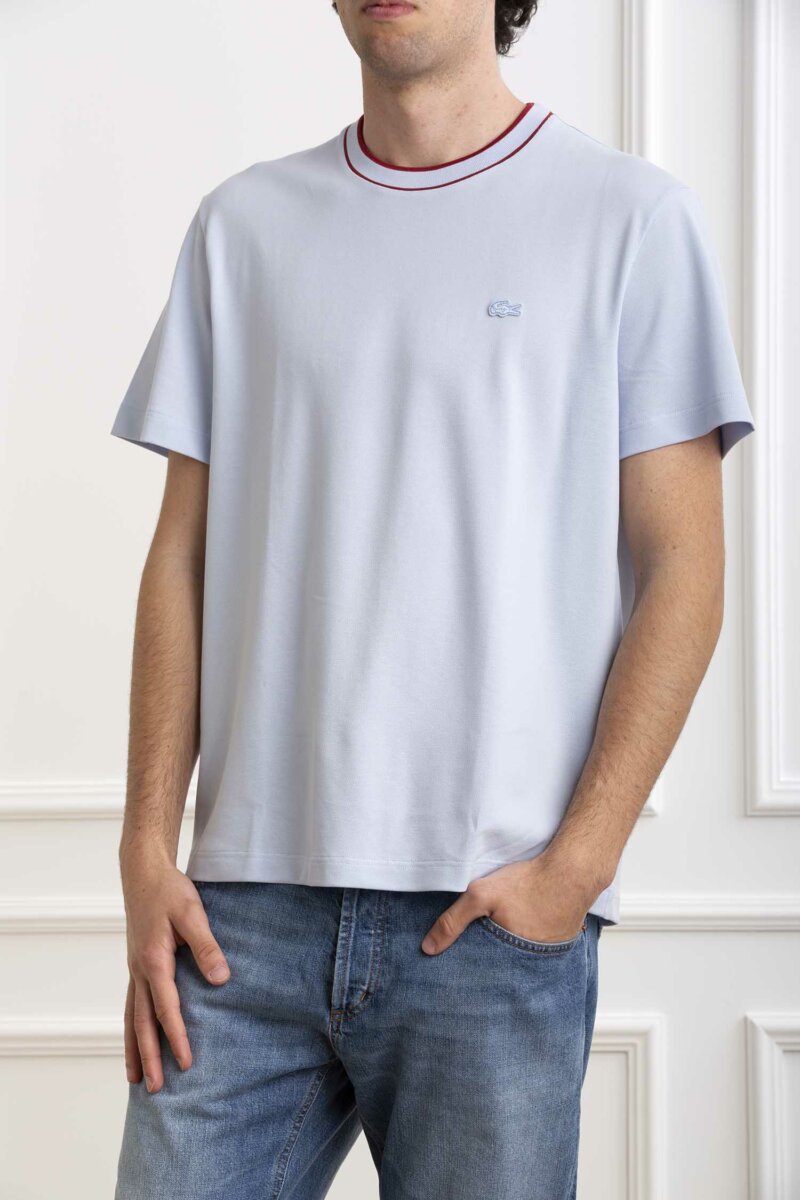 LACOSTE-T-SHIRT UOMO STRETCH-LCTH8174 LILLA