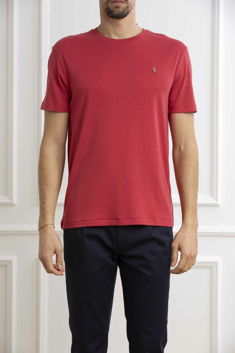 RALPH LAUREN-T-SHIRT INTERLOCK-RL740727P4 RED