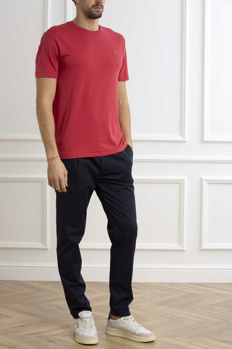 RALPH LAUREN-T-SHIRT INTERLOCK-RL740727P4 RED