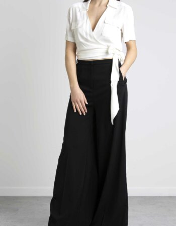 PATRIZIA PEPE-CAMICIA INCROCIATA-PP2C1476A8I1 BIANCO