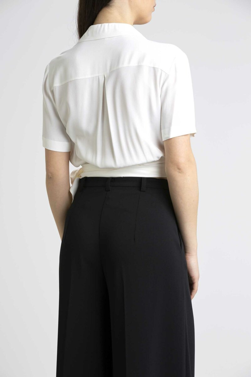 PATRIZIA PEPE-CAMICIA INCROCIATA-PP2C1476A8I1 BIANCO