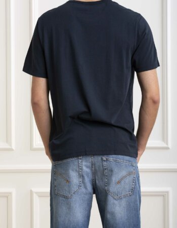 SUN68-T-SHIRT ROUND SOLID POCKET-SNT34101 NAVY