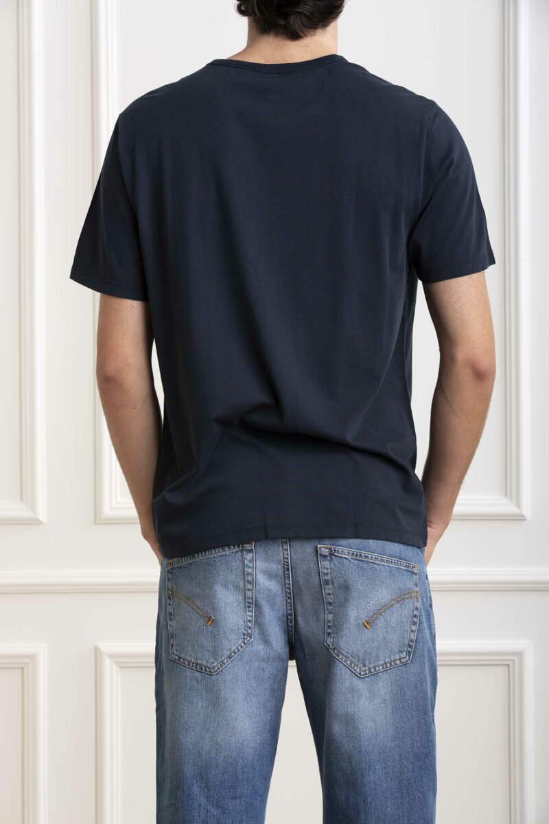 SUN68-T-SHIRT ROUND SOLID POCKET-SNT34101 NAVY