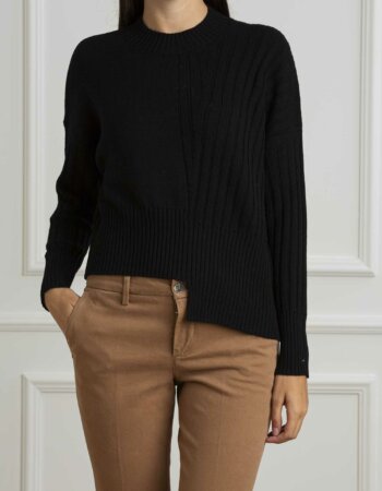 ALPHA-MAGLIA GIROCOLLO 100% MERINOS-APAD8010C NERO