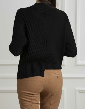 ALPHA-MAGLIA GIROCOLLO 100% MERINOS-APAD8010C NERO