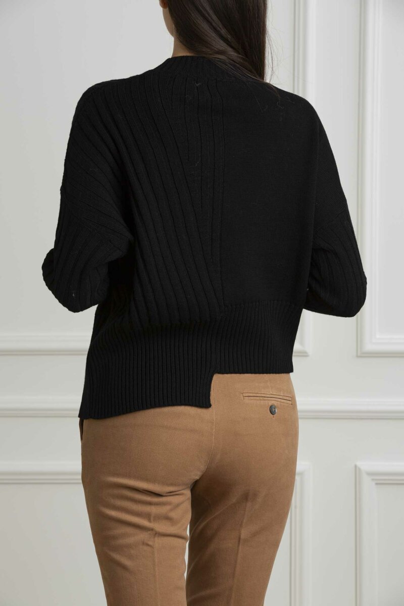 ALPHA-MAGLIA GIROCOLLO 100% MERINOS-APAD8010C NERO