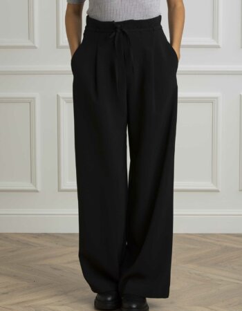 ALPHA-PANTALONE WIDE LEG COULISSE-APAD8655Q NERO