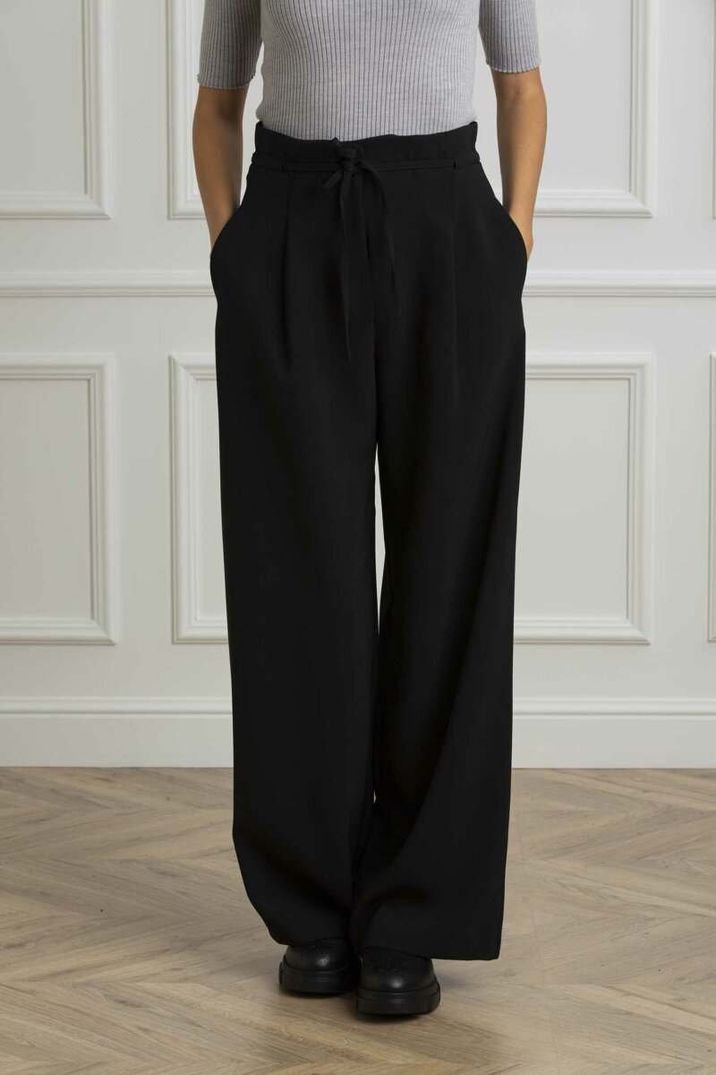 ALPHA-PANTALONE WIDE LEG COULISSE-APAD8655Q NERO
