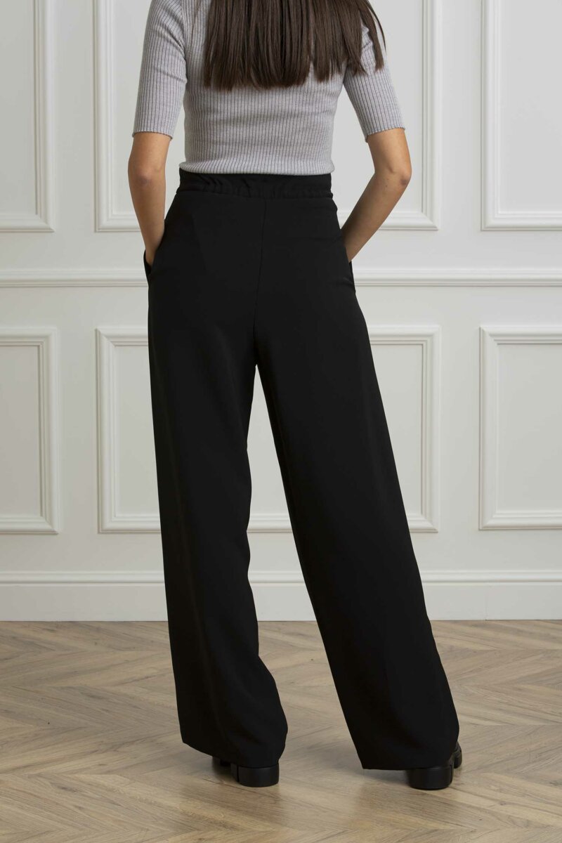 ALPHA-PANTALONE WIDE LEG COULISSE-APAD8655Q NERO