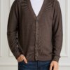 AROVESCIO-CARDIGAN F15 MERINOS DARK-ARO40062 MORO