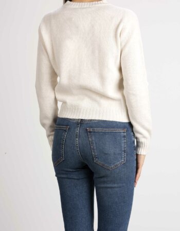 AROVESCIO-CARDIGAN BOTTONI COLORATI-AROW6110 BIANCO