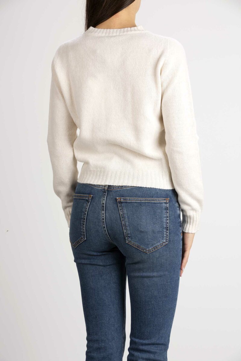 AROVESCIO-CARDIGAN BOTTONI COLORATI-AROW6110 BIANCO