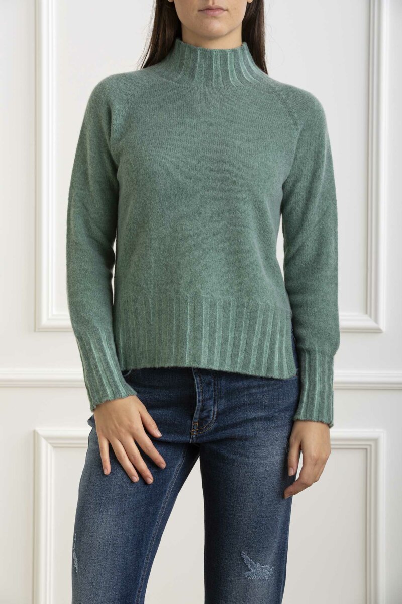 AROVESCIO-MAGLIA COLLO CRATERE TINTO FREDDO-AROW812115 GREEN
