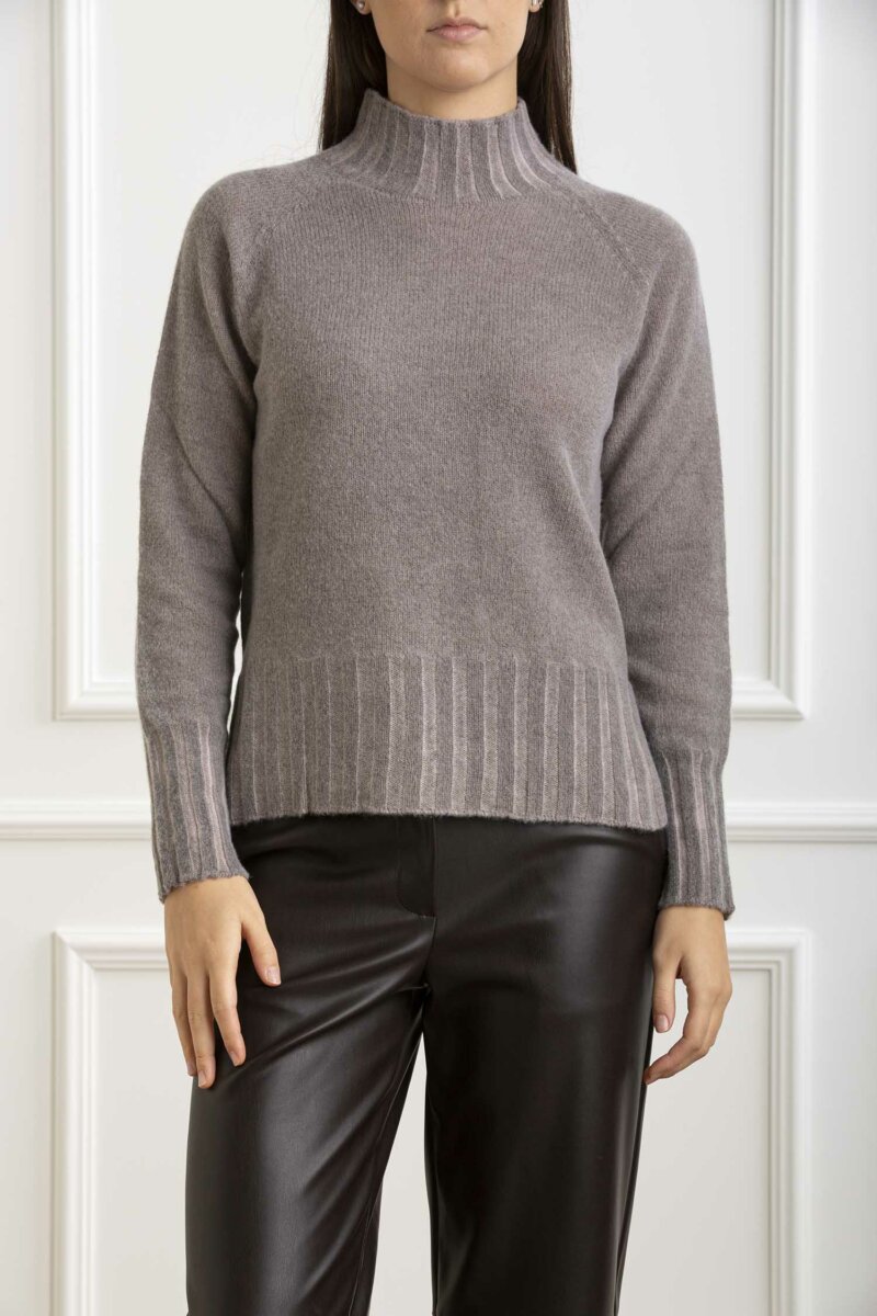 AROVESCIO-MAGLIA COLLO CRATERE TINTO FREDDO-AROW812115 MUD