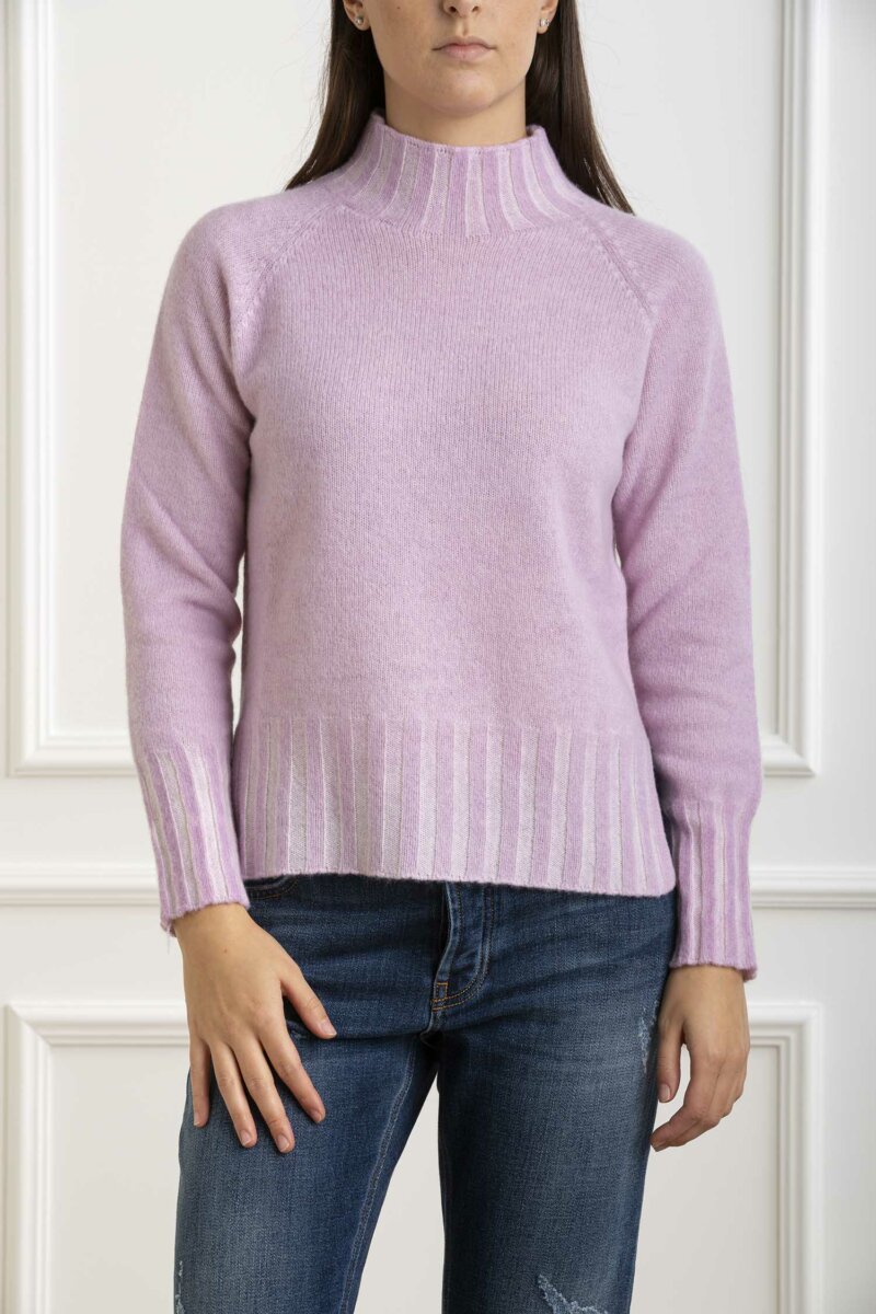 AROVESCIO-MAGLIA COLLO CRATERE TINTO FREDDO-AROW812115 ROSA