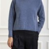 AROVESCIO-MAGLIA BOXY 90/10 TINTO FREDDO-AROW812815 DENIM